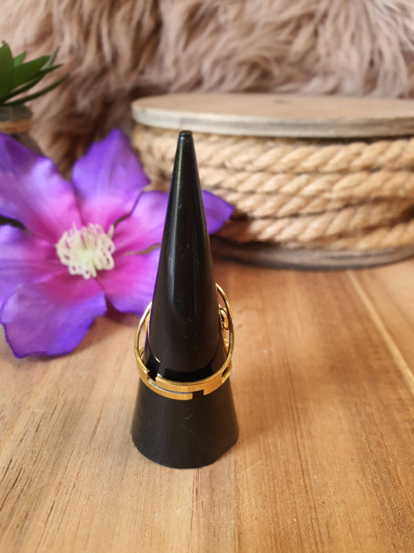 Ring Metatron kubus RVS Gold verstelbaar