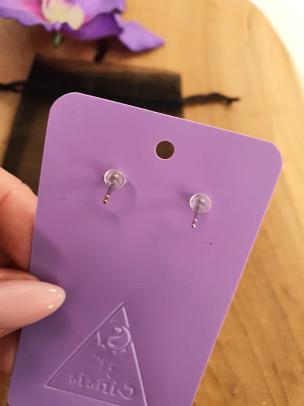 Epoxy Oorbellen Zwarte Toermalijn (nr 12)