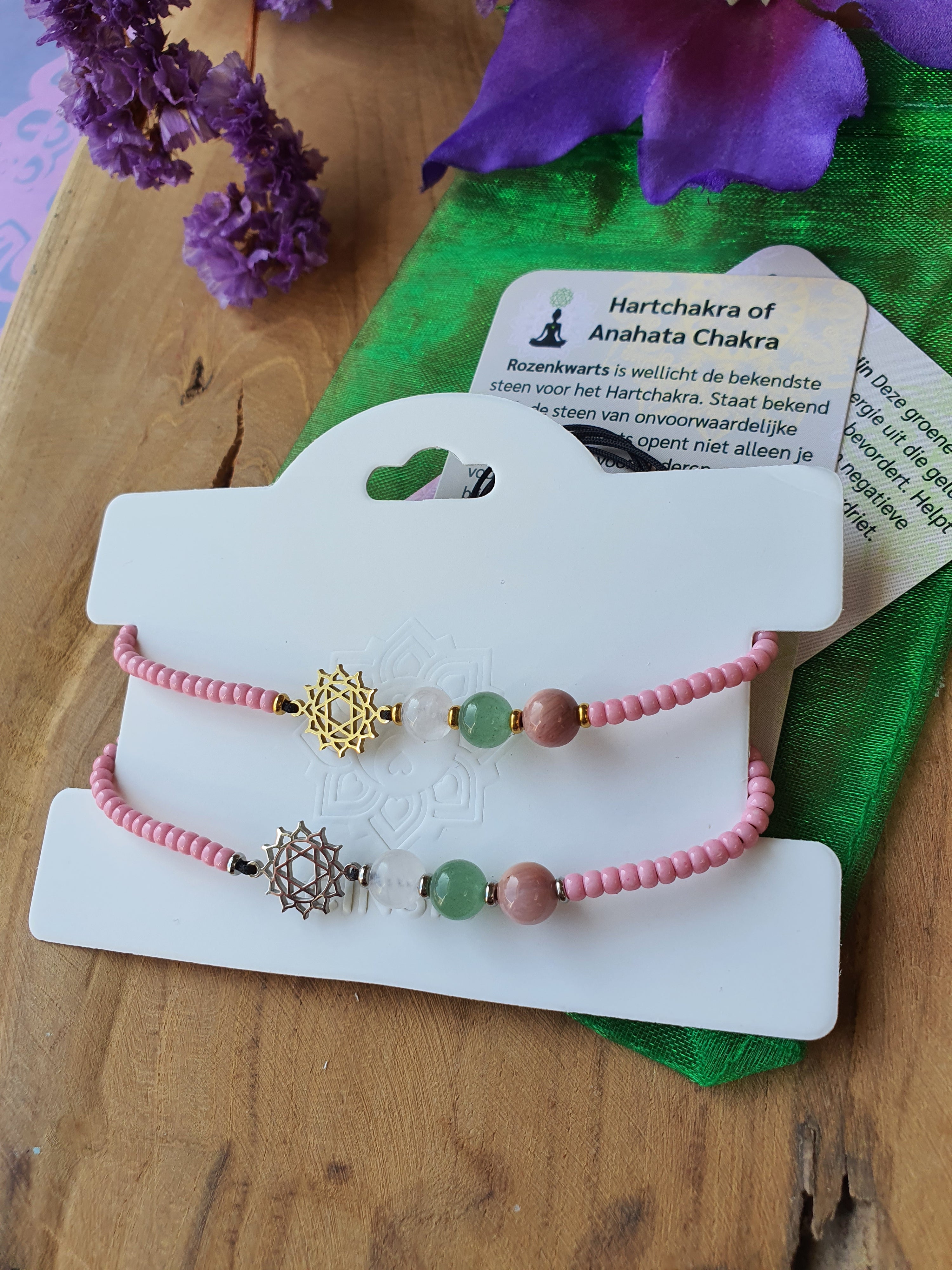 hartchakra armband roze