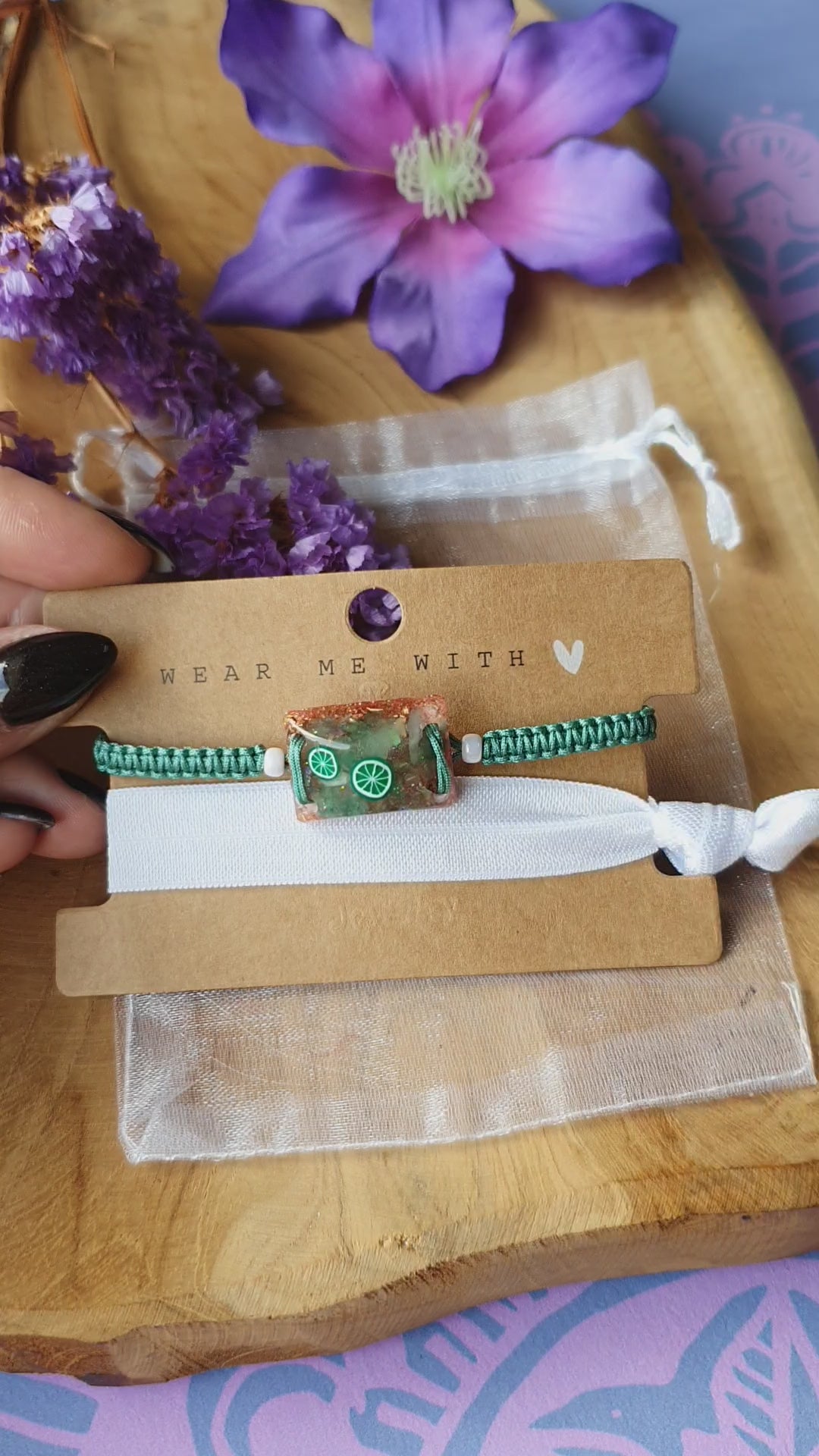 Orgonite Armband voor kind Groene Aventurijn en Bergkristal ( nr 3021)