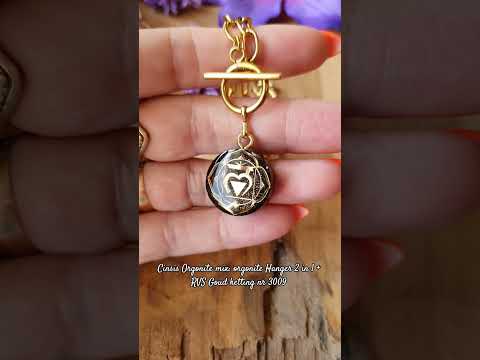 Cinsis Orgonite mix: orgonite Hanger 2 in 1 + RVS Goud ketting nr 3009