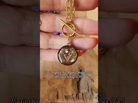 Cinsis Orgonite mix: orgonite Hanger 2 in 1 + RVS Goud ketting nr 3013