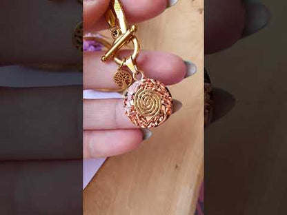 Cinsis Orgonite mix: orgonite Hanger 2 in 1 + RVS Goud ketting nr 3015