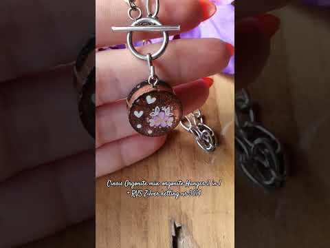 Cinsis Orgonite mix: orgonite Hanger 2 in 1 + RVS Zilver ketting nr 3014