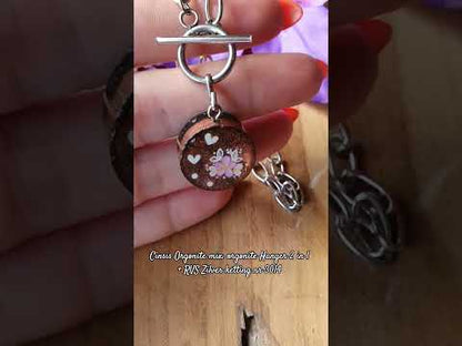 Cinsis Orgonite mix: orgonite Hanger 2 in 1 + RVS Zilver ketting nr 3014