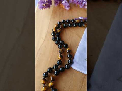 Edelstenen Mala Onyx met Tijgeroog