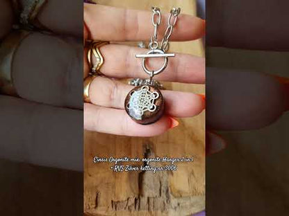 Cinsis Orgonite mix: orgonite Hanger 2 in 1 + RVS Zilver ketting nr 3006