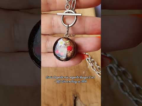 Cinsis Orgonite mix: orgonite Hanger 2 in 1 + RVS Zilver ketting nr 3008
