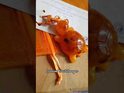 Carneool met Bergkristal sleutelhanger Schilpad