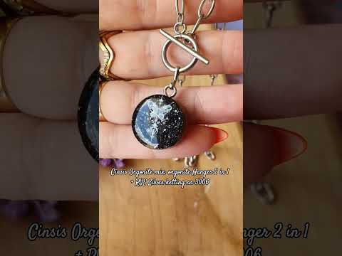Cinsis Orgonite mix: orgonite Hanger 2 in 1 + RVS Zilver ketting nr 3007